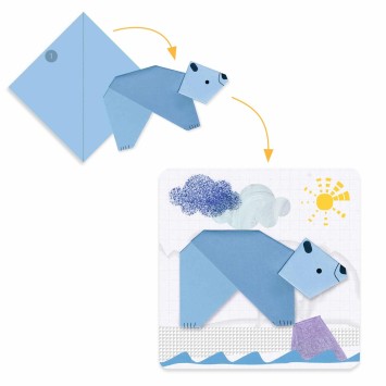 djeco create with paper - first paper foldings - 1, 2, 3… fold!