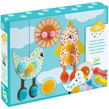 djeco colouring for little ones - dots and pompoms – in the sky | Kinderfeestwinkel | Speelgoedwinkel | Feestwinkel | Kinderw