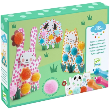 djeco colouring for little ones - dots and pompoms – in the grass | Kinderfeestwinkel | Speelgoedwinkel | Feestwinkel | Kinde