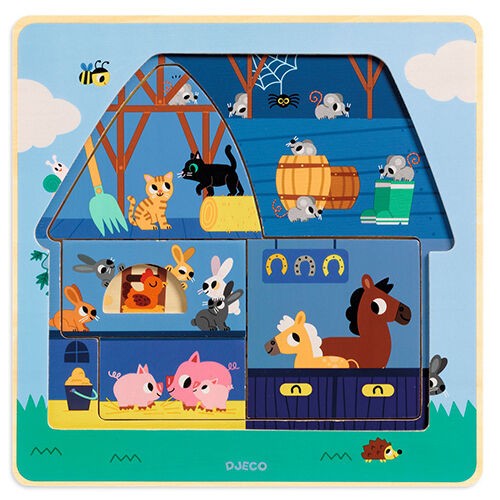 djeco puzzel - chez moo