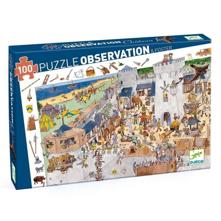 djeco puzzel observatie - het kasteel (100 st)
