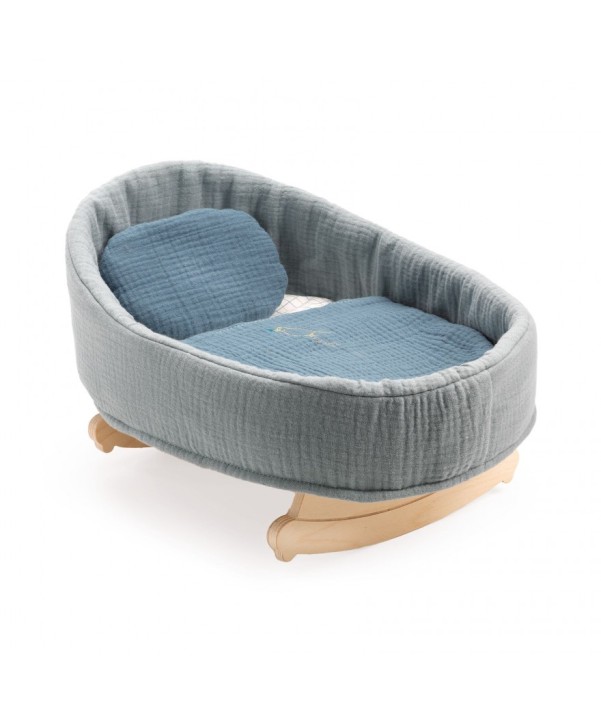 djeco babywiegje voor poppen - blauw | Kinderfeestwinkel | Speelgoedwinkel | Feestwinkel | Kinderwinkel | Amsterdam