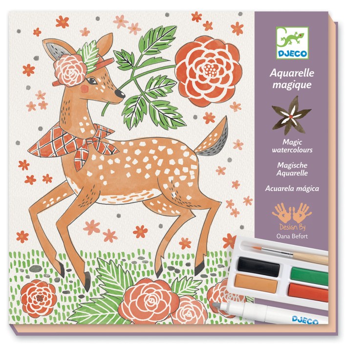 djeco magisch aquarel - elegante bosbeesten (8-14 jr)
