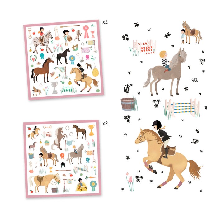 djeco stickers - paarden