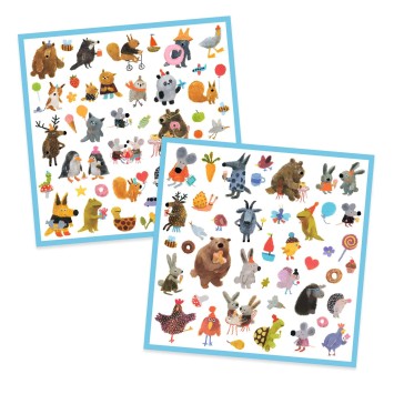 djeco stickers - fluffy friends