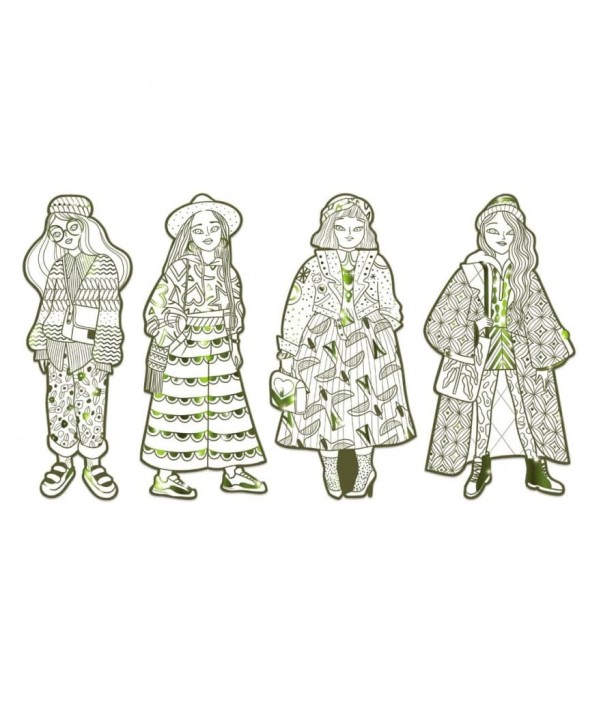 djeco les demoiselles colouring page - bowie & friends
