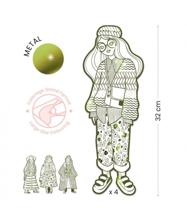 djeco les demoiselles colouring page - bowie & friends