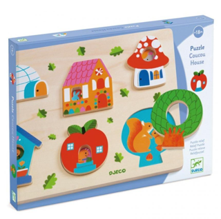 djeco relief puzzel - coucou-house (6 st)