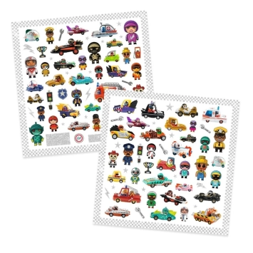 djeco stickers metallic - crazy motors