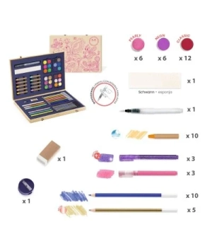 djeco verf en tekendoos - sparkling