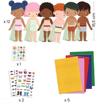 djeco aankleedpopjes vilten kleren