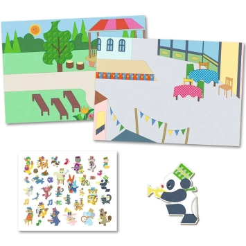 djeco herbruikbare stickers - fanfare
