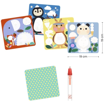 djeco magic colouring - magic coloring. peekaboo! baby animals around the world