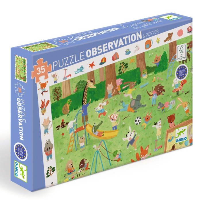 djeco puzzle oberservation - little friends garden (35 pcs)