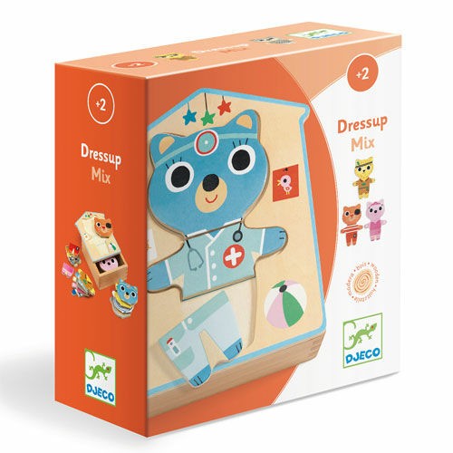 djeco houten puzzel - aankleedmix | Kinderfeestwinkel | Speelgoedwinkel | Feestwinkel | Kinderwinkel | Amsterdam