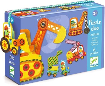 djeco duo puzzel - werkvoertuigen | Kinderfeestwinkel | Speelgoedwinkel | Feestwinkel | Kinderwinkel | Amsterdam