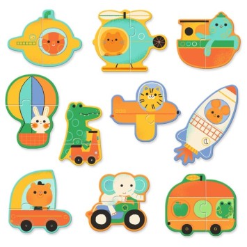 djeco duo puzzle - vehicles