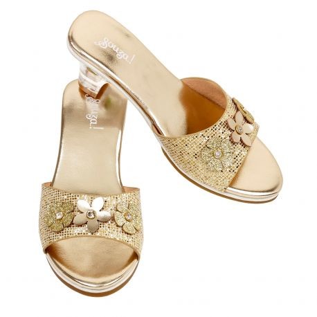 souza slipper hoge hak ellina - goud/metallic (maat 27/28)