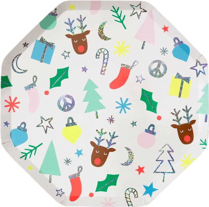 meri meri - festive fun side plates (8 st)