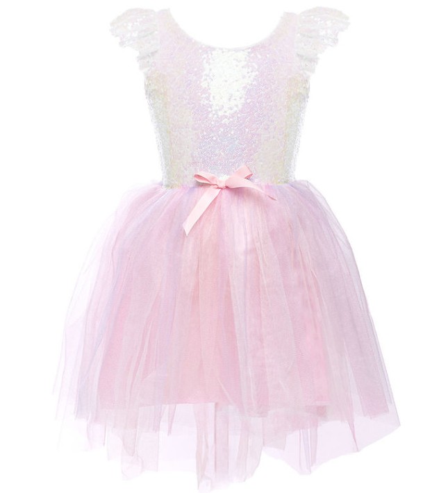 dreamy unicorn dress & headband - iridescent pink (5-6 yrs)