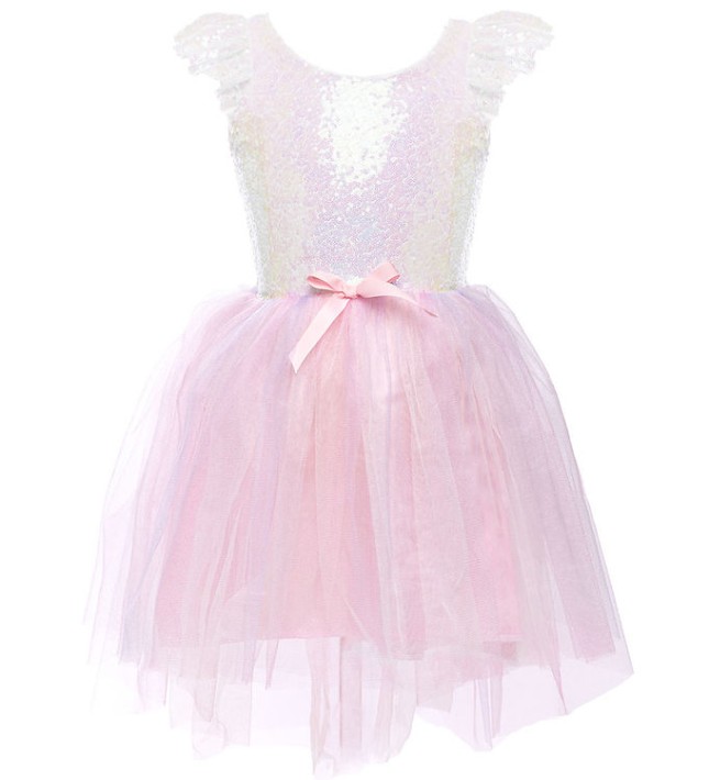 dreamy unicorn dress & headband - iridescent pink (5-6 jr) | Kinderfeestwinkel | Speelgoedwinkel | Feestwinkel | Kinderwinkel