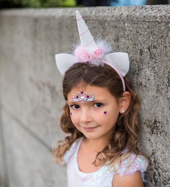 dreamy unicorn dress & headband - iridescent pink (5-6 yrs)