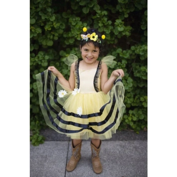 bumble bee dress with headband (3-4 jr)