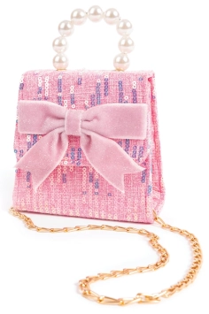 the mademoiselle mini purse with headband, pink
