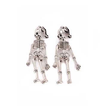 spooky scary skeleton clip-on earrings (1 pair)