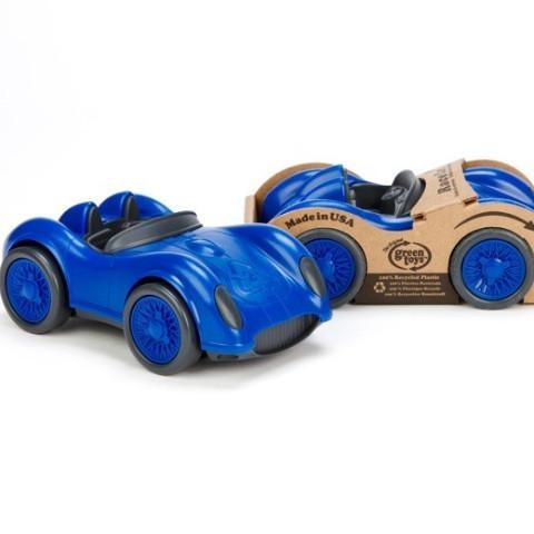 blue race car - green toys