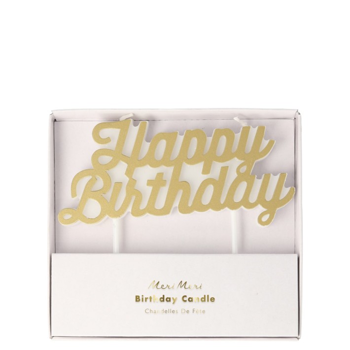 meri meri gold happy birthday candle