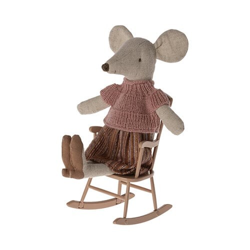 maileg rocking chair, mouse - dark powder