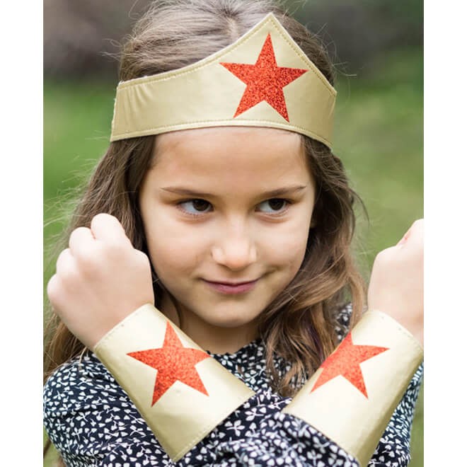 superhero girl headband with wristlets