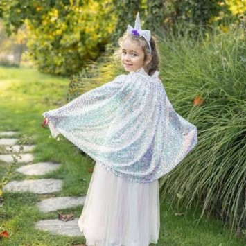 unicorn sparkle cape with headband (4-6 jr)