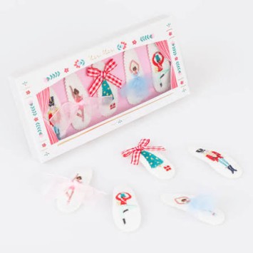 meri meri embroidered nutcracker hair clips
