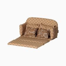 maileg sofa bed, mouse, large - ocher