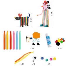 djeco creative box-activity kit - 6 big buddies and little doggies
