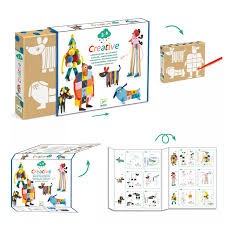djeco creative box-activity kit - 6 big buddies and little doggies