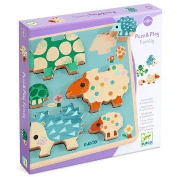 djeco relief puzzle - puzz & play family  | Kinderfeestwinkel | Speelgoedwinkel | Feestwinkel | Kinderwinkel | Amsterdam