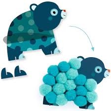 djeco knutselset - dieren en pompoms