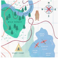 meri meri camping adventure map napkins, large | Kinderfeestwinkel | Speelgoedwinkel | Feestwinkel | Kinderwinkel | Amsterdam
