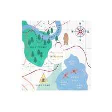 meri meri camping adventure map napkins, large