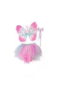 think mint pink skirt with wings & wand (4-6 jr) | Kinderfeestwinkel | Speelgoedwinkel | Feestwinkel | Kinderwinkel |