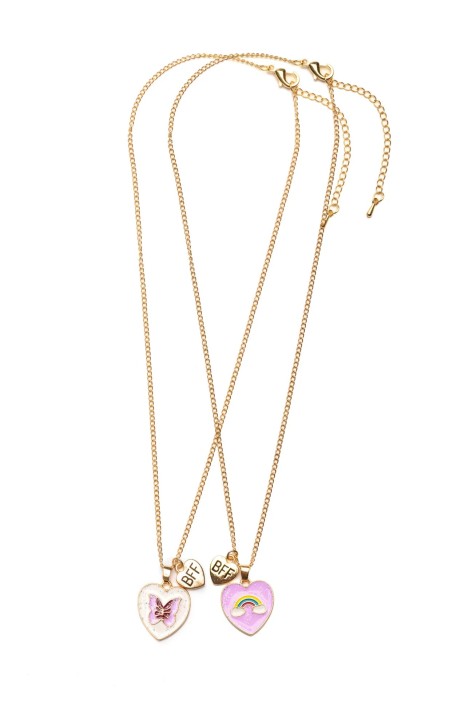 rainbow butterfly bff necklace