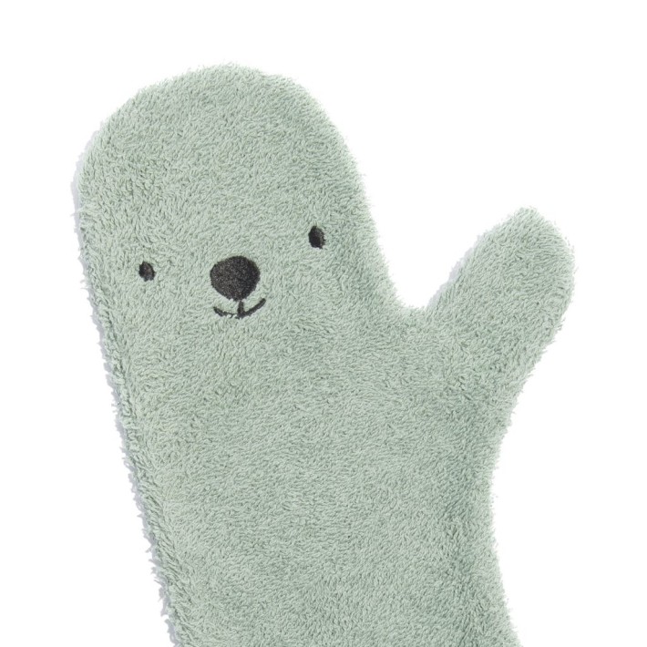 polar bear shower glove - groen