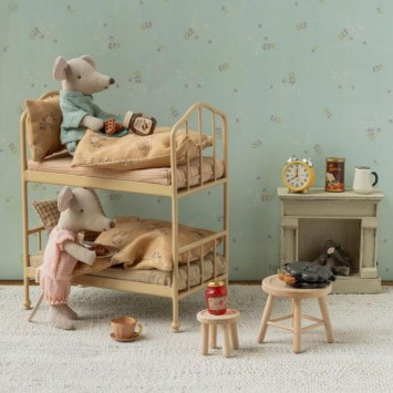maileg bunk bed, mouse - wheat