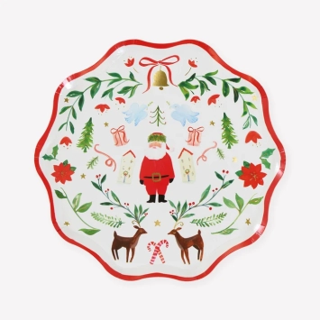 meri meri foliage santa patterned side plates | Kinderfeestwinkel | Speelgoedwinkel | Feestwinkel | Kinderwinkel | Amsterdam