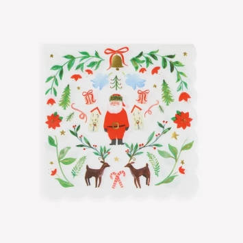 meri meri foliage santa patterned napkins, large | Kinderfeestwinkel | Speelgoedwinkel | Feestwinkel | Kinderwinkel | Amsterd