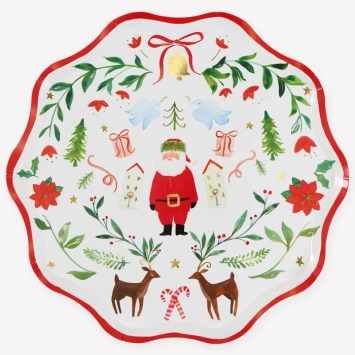 meri meri foliage santa patterned dinner plates | Kinderfeestwinkel | Speelgoedwinkel | Feestwinkel | Kinderwinkel | Amsterda