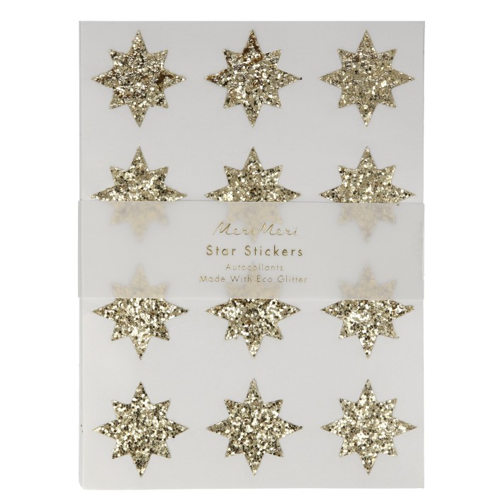 meri meri gold eco glitter star stickers